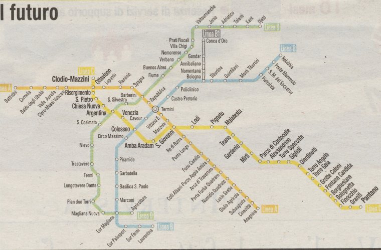 Schema delle linee metropolitane - Fonte: Corriere della Sera